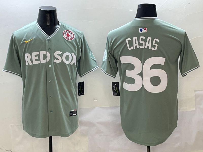 Men Boston Red Sox 36 Casas Green Joint Name Nike 2025 MLB Jersey style 7